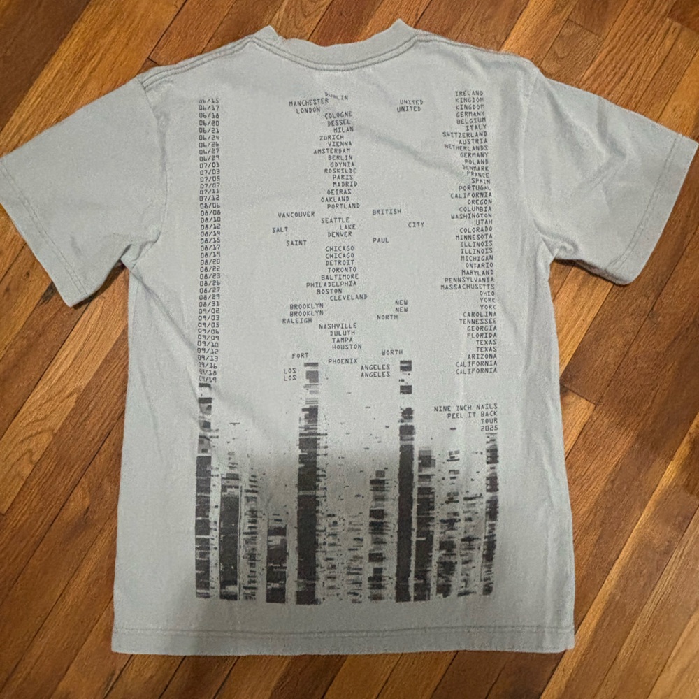 Nin peel it back tour 2025 Men's Gray Graphic T-Shirt - Picture 4 of 5